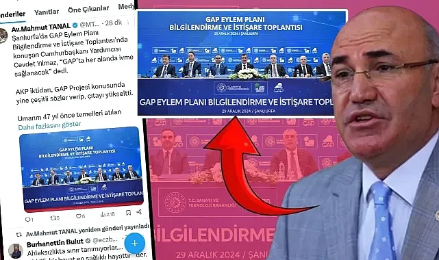 CHP Şanlıurfa Milletvekili Mahmut Tanal’dan GAP Eylem Planı Eleştirisi